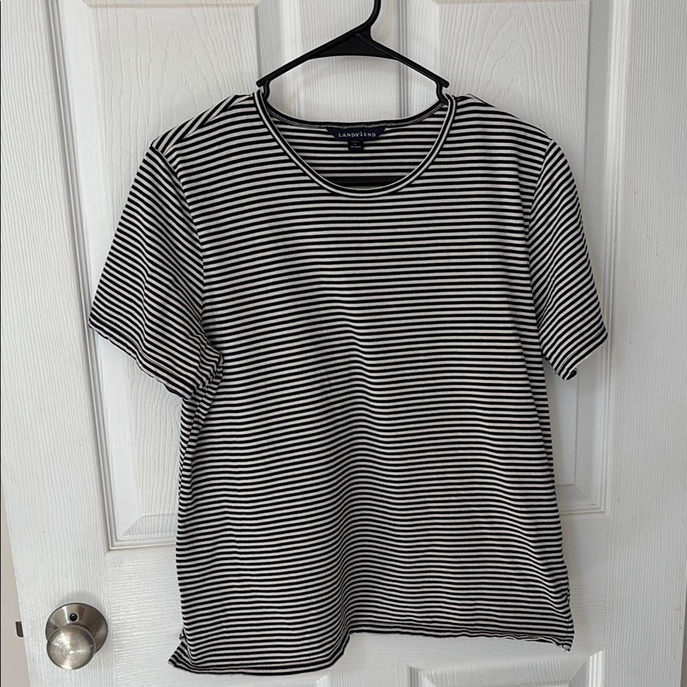 Lands' End Monochrome Striped Tee